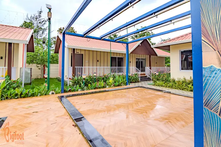Rain dance area at JS Farm Resort, Karjat